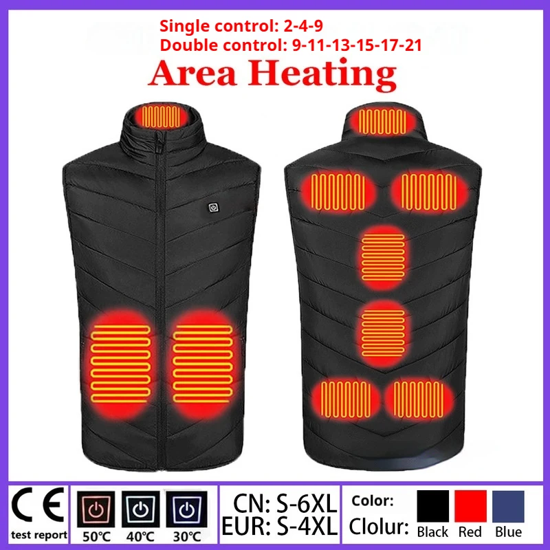 

Smart Heating Vest Electric Heating Constant Temperature Heating Jacket USB Motorcycle Rider Vest Autumn Winter Thermal Armor