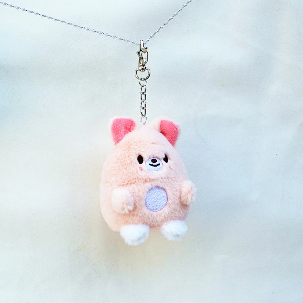 سلسلة مفاتيح قطيفة للأطفال الضالة المشهورة تتميز بـ Han Jisung وHwang Hyunjin و Bang Chan - حلقة مفاتيح دمية صغيرة من فراء الأرنب، غي عيد الميلاد