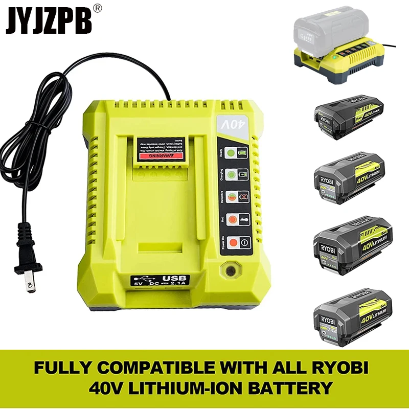 

OP401 Lithium-Ion Battery Charger for Ryobi 40V Li-ion Battery OP4050A OP4015 OP4026 OP4030 OP4040 OP4050 OP400A OP403A ZROP401