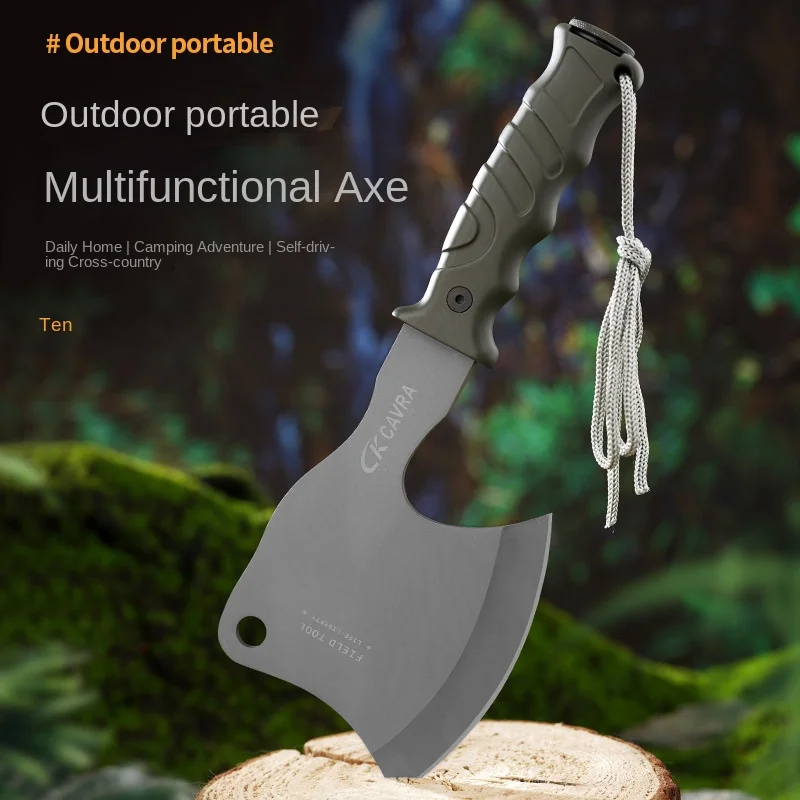 Outdoor axe stainless steel multi-purpose axe camping fire rescue adventure axe emergency logging Firewood axe cross-border