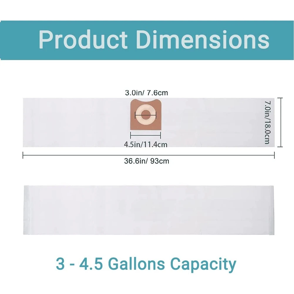 8 Pack VF3501 Vacuum Bags for Ridgid Shop Vac & Workshop 3-4.5 Gallon, Dust Collection Filter Bag 23738 WS32045F PS05