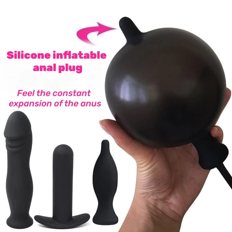 Godemichet Anal Gonflable en Silicone, Super Grand, Pompe Extensible, Sans Vibrateur, Jouets Sexuels