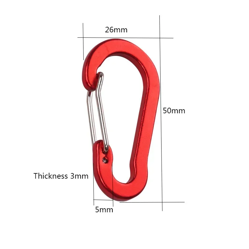 6pcs Outdoor Camping Multi Tool Mountaineering Buckle Steel Small Carabiner Clips Fishing Climbing Acessories Dropshipping