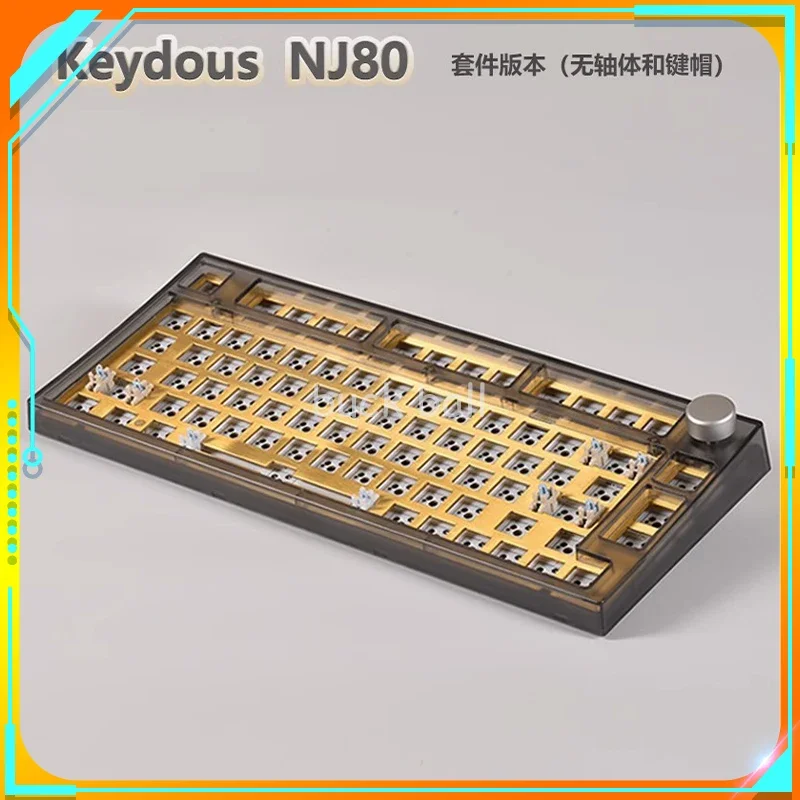 Keydous Nj80 Wireless Bluetooth Barebones Mechanical Keyboard Tri-Mode Knob Hotswap Rgb Backlit Custom Keyboard For Pc Gamer Man