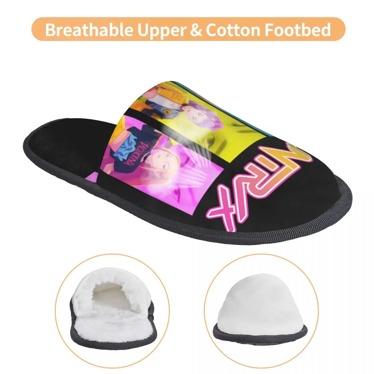 شبشب Kpop Demon Hunters Huntrix Comfort Scuff من إسفنج الذاكرة للنساء في غرفة النوم