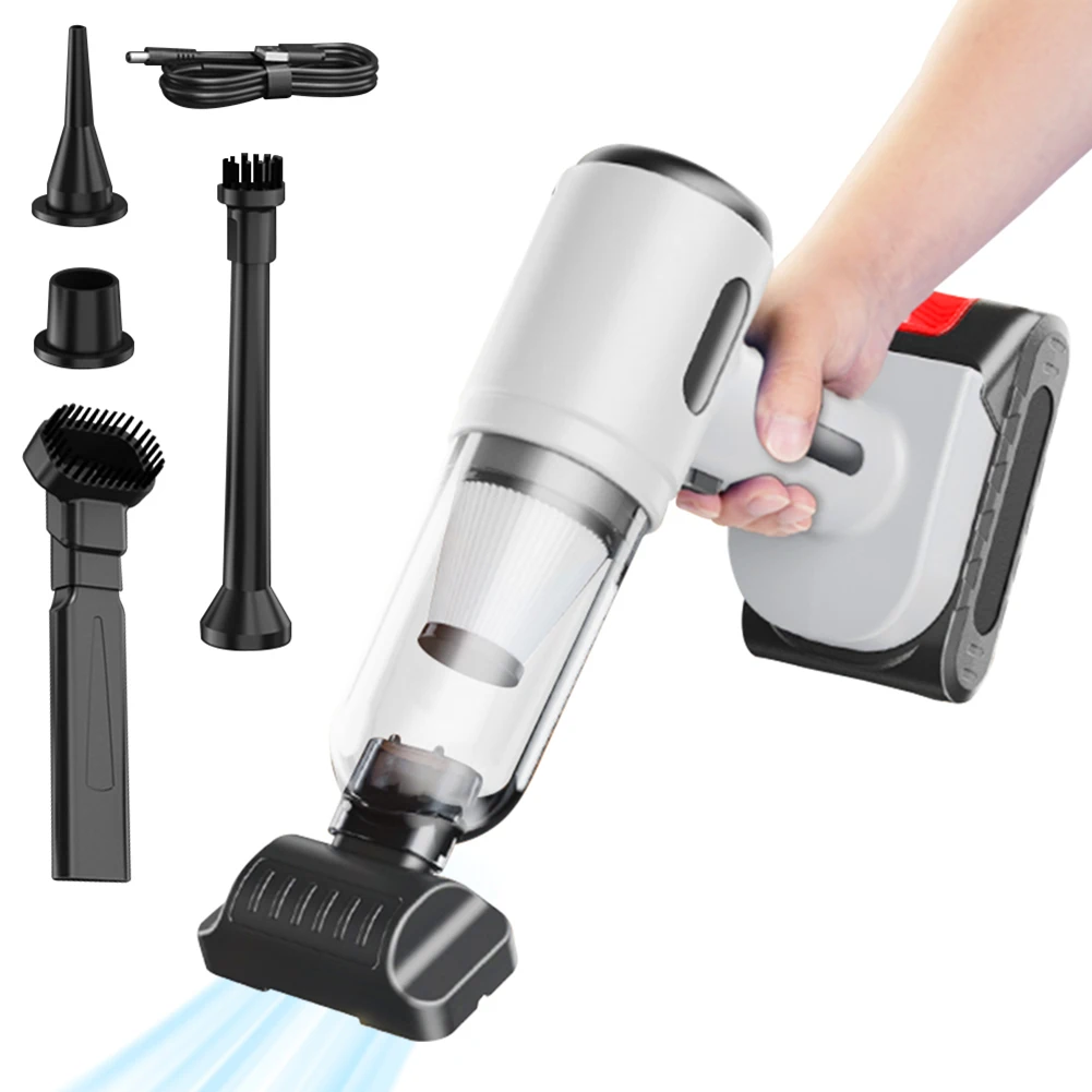 Rechargeable Vacuum Cleaner Car Vacuum Cleaner 6000mAh Lithium Battery Convenient Portable Cleaning Solution 12V Voltage