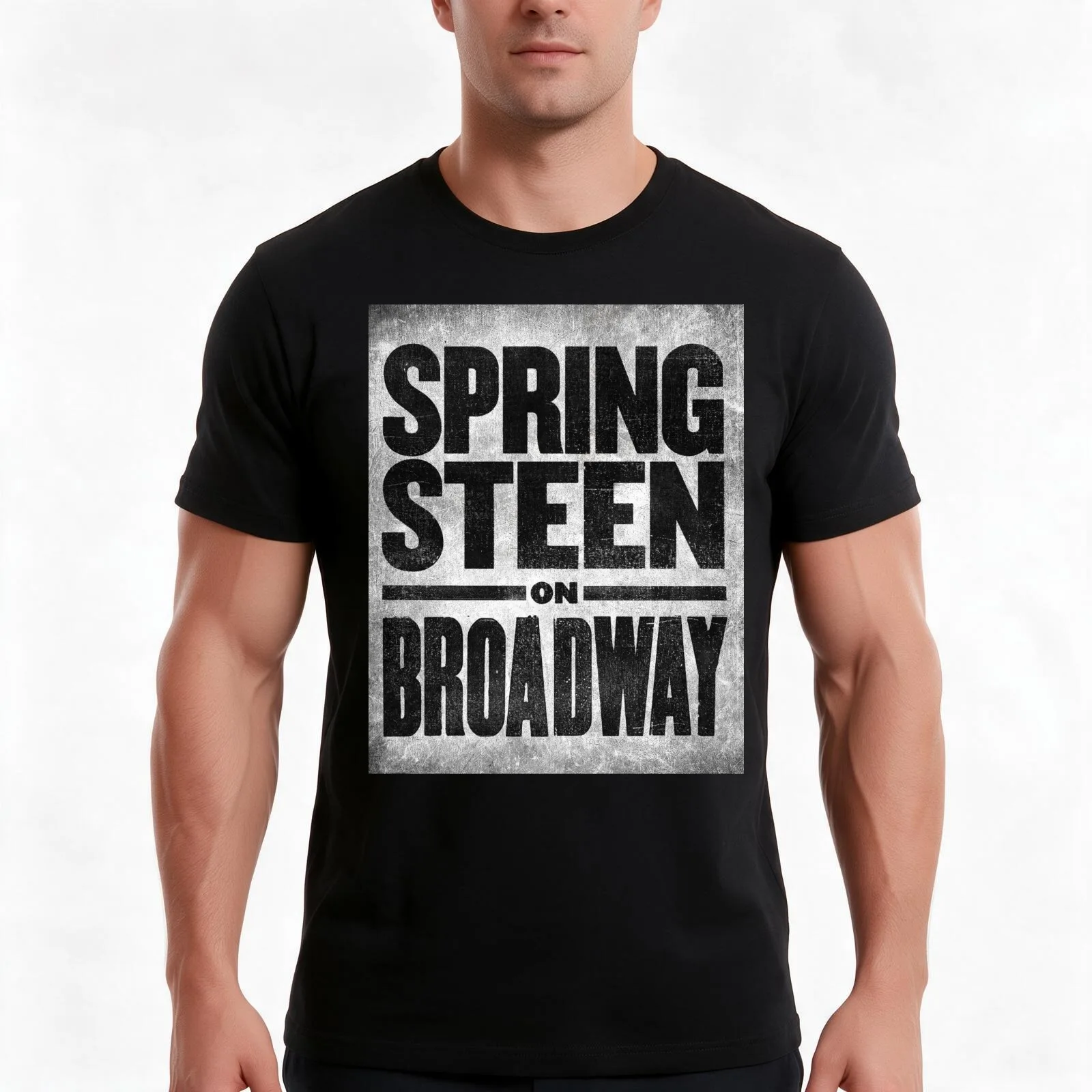 Springsteen on Broadway Walter Kerr Theater T-Shirt, Summer Casual Cotton Tee, Oversized Streetwear Tops, Vintage Graphic Print