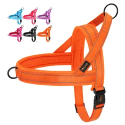 Reflective Nylon Dog Harness No Pull Dog Harnesses Vest Escape Proof Quick Fit Pet Strap Harness for Small Medium Large Dogs