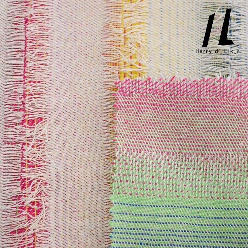 Модный красочный жаккардовый полосатый узор, потертая джинсовая одежда, брюки, пальто, дизайнерская швейная ткань