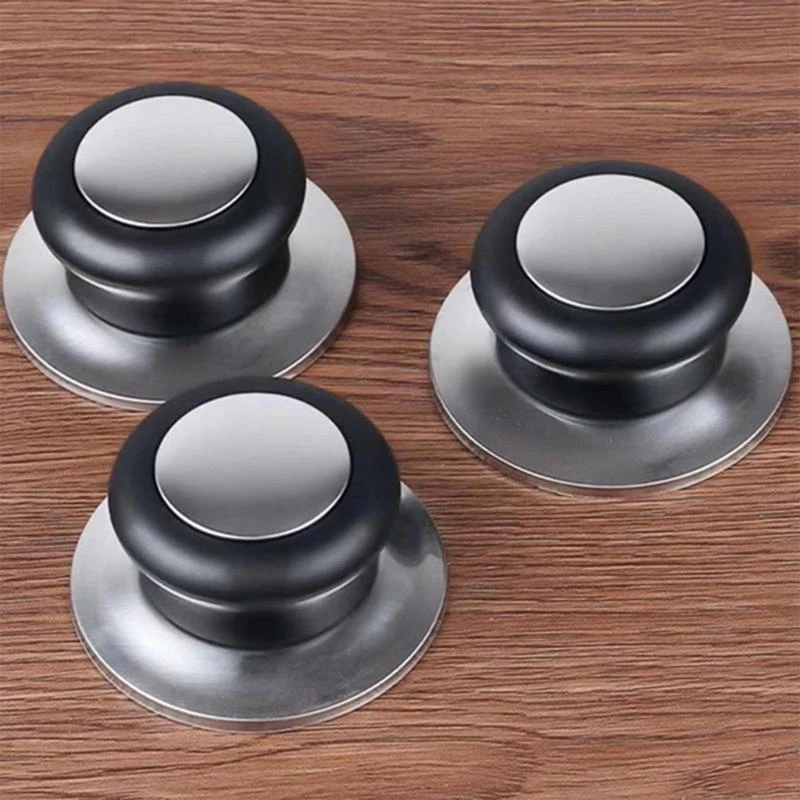 

652F Set of 2 Sturdy Stainless Steel Pan Lid Knobs Easy Installion Designs Replacements for Various Pot Covers Use