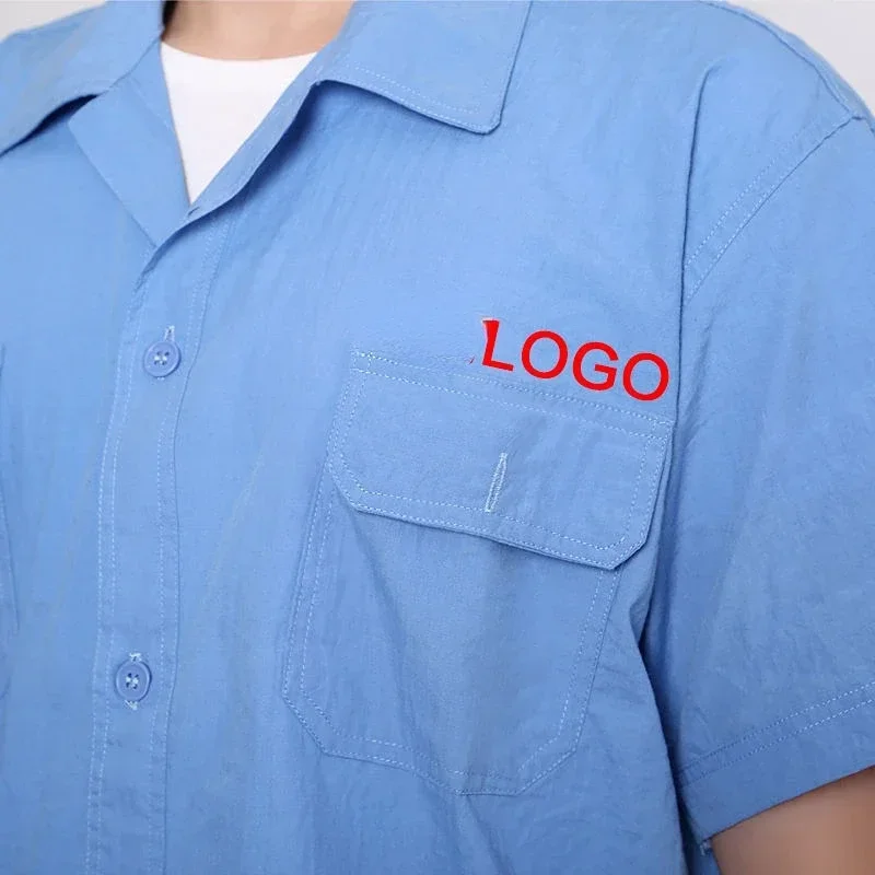 Salopette lunga a maniche corte Uomo Donna Traspirante Lab Protettivo Sottile Utensili Personaggi personalizzati