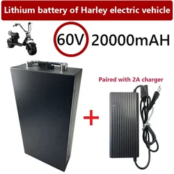 Harley Electric Car Lithium Battery Waterproof 18650 Battery 60V 20ah for Two Wheel Foldable Citycoco Electric Scooter Bicycle