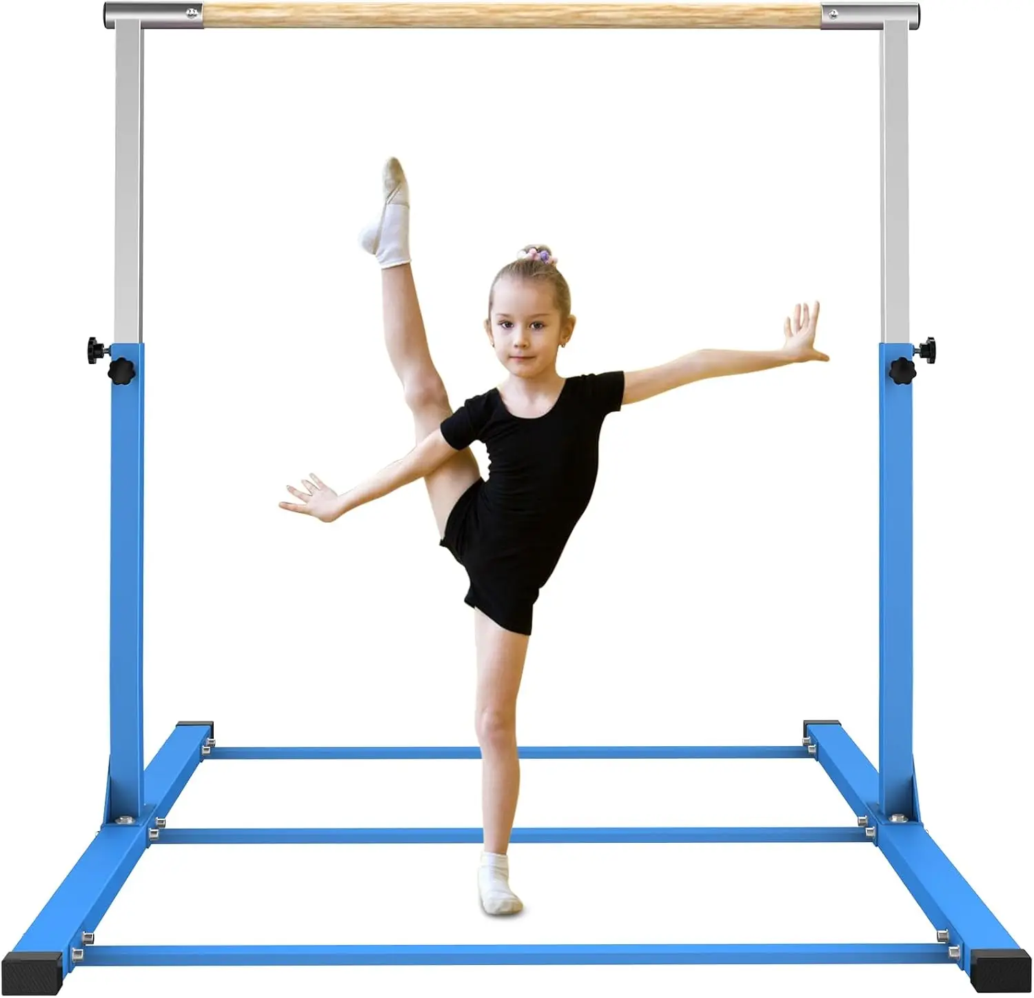 

Gymnastics Training Bar- Height Adjustable 3' to 5' Horizontal Kip Bar for Kids