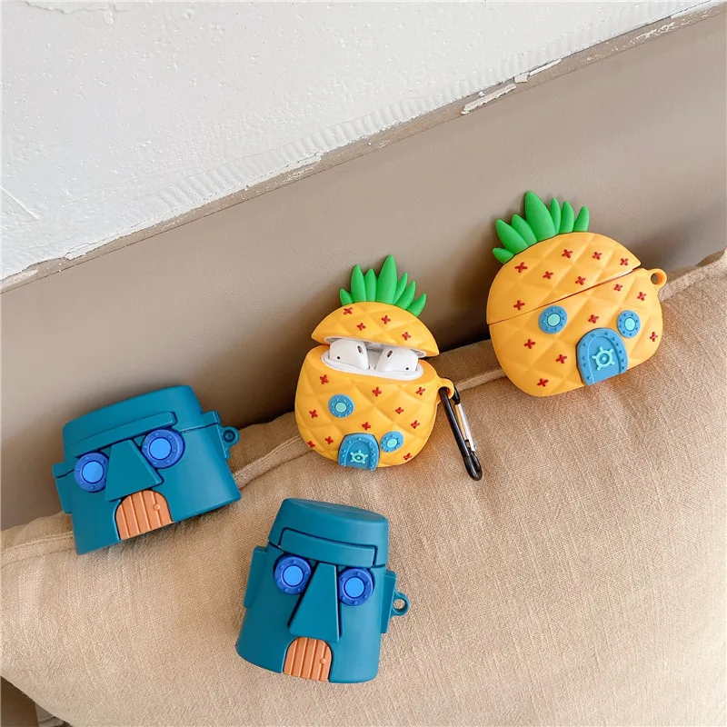 3D Cute Cartoon Pineapple House Silicone Case For Airpods Pro Bluetooth Earphone Charging Box Cover For Airpods 1 2 3