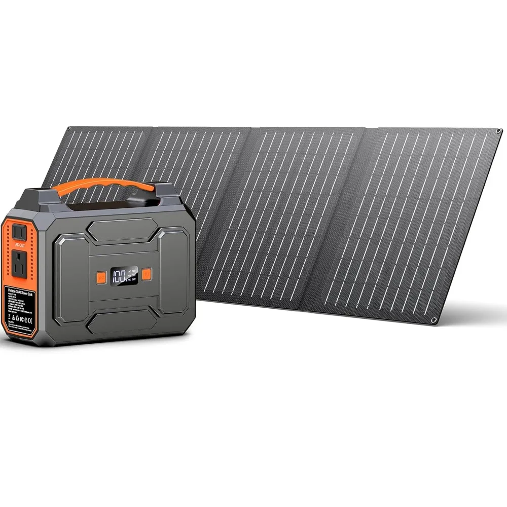 

200W Peak/100W Rated Solar Generator with 40W Panel 146Wh 110V AC Outlet for Camping Outdoor, Custom