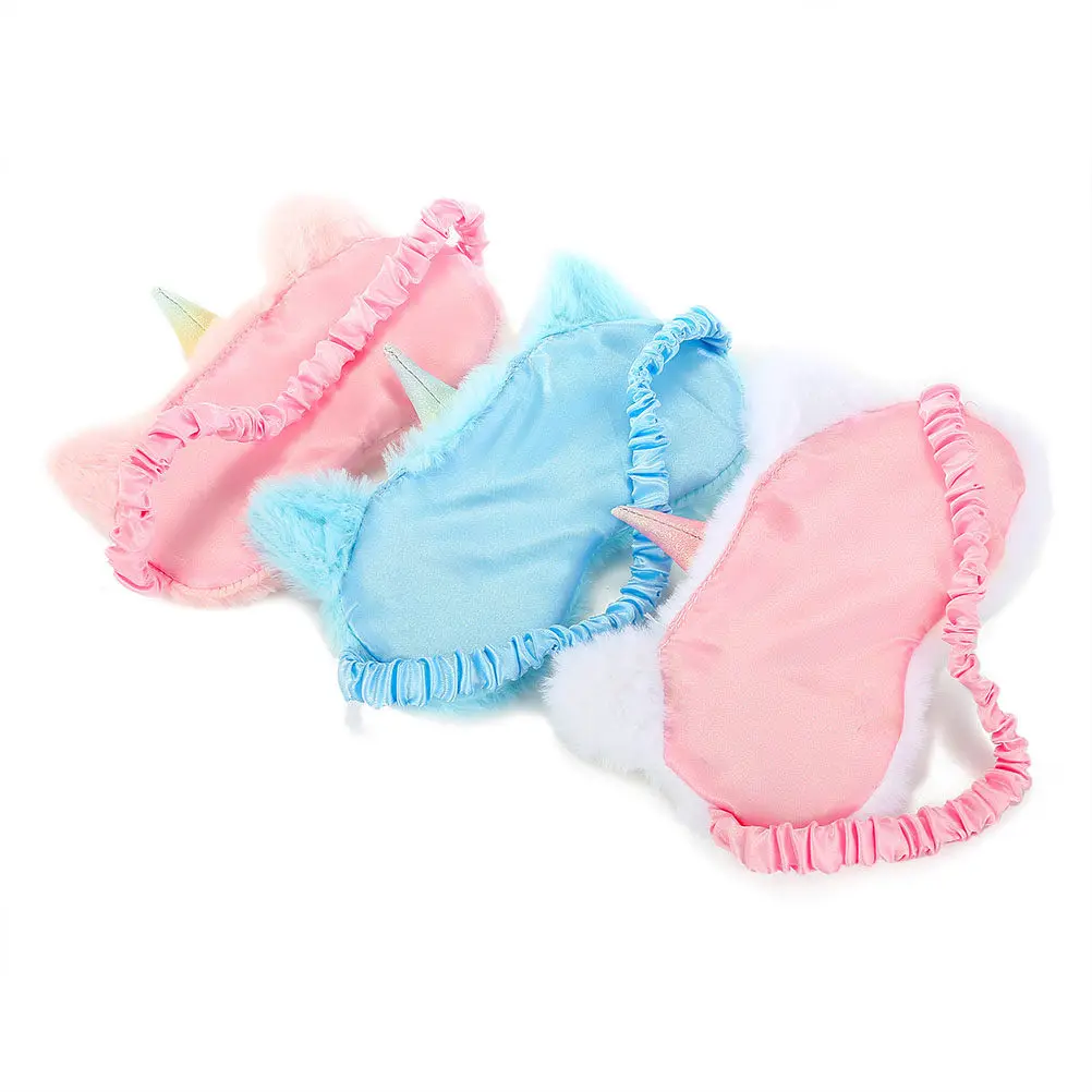 White Unicorn Eye Mask Lightweight Breathable Comfortable Sleep Mask No Pressure Elastic Strap for Travel Work Night Blindfold