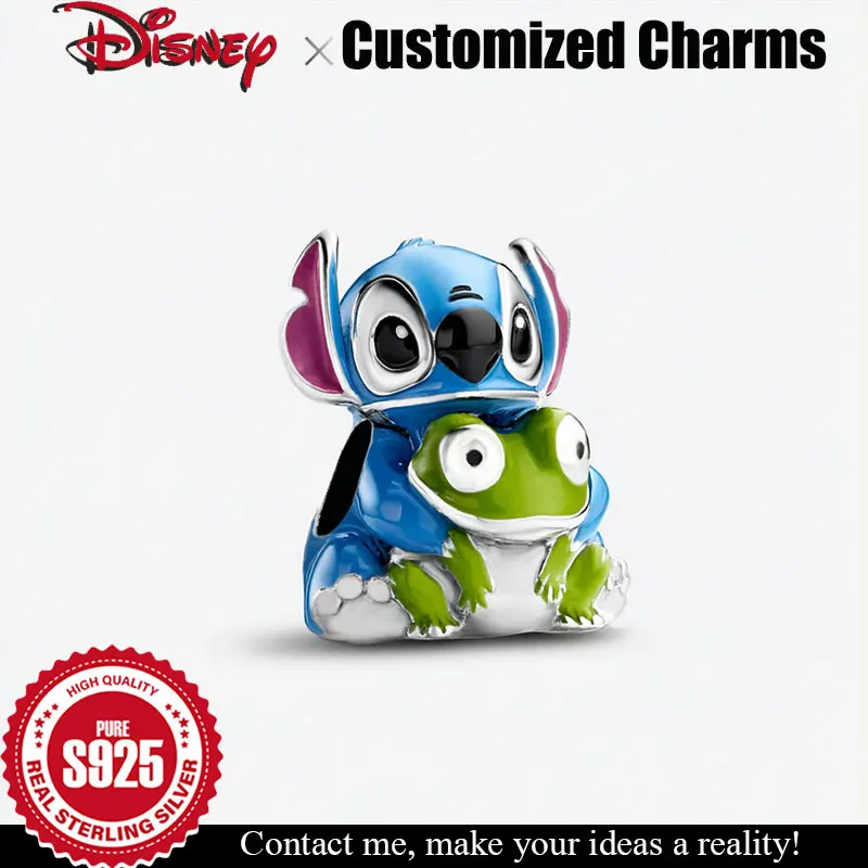 

Очарование из серебра 925 пробы, стежка и лягушка Диснея, настраиваемые бусины для браслета, подвески в виде животных, оригинальные женские ювелирные аксессуары, подарки