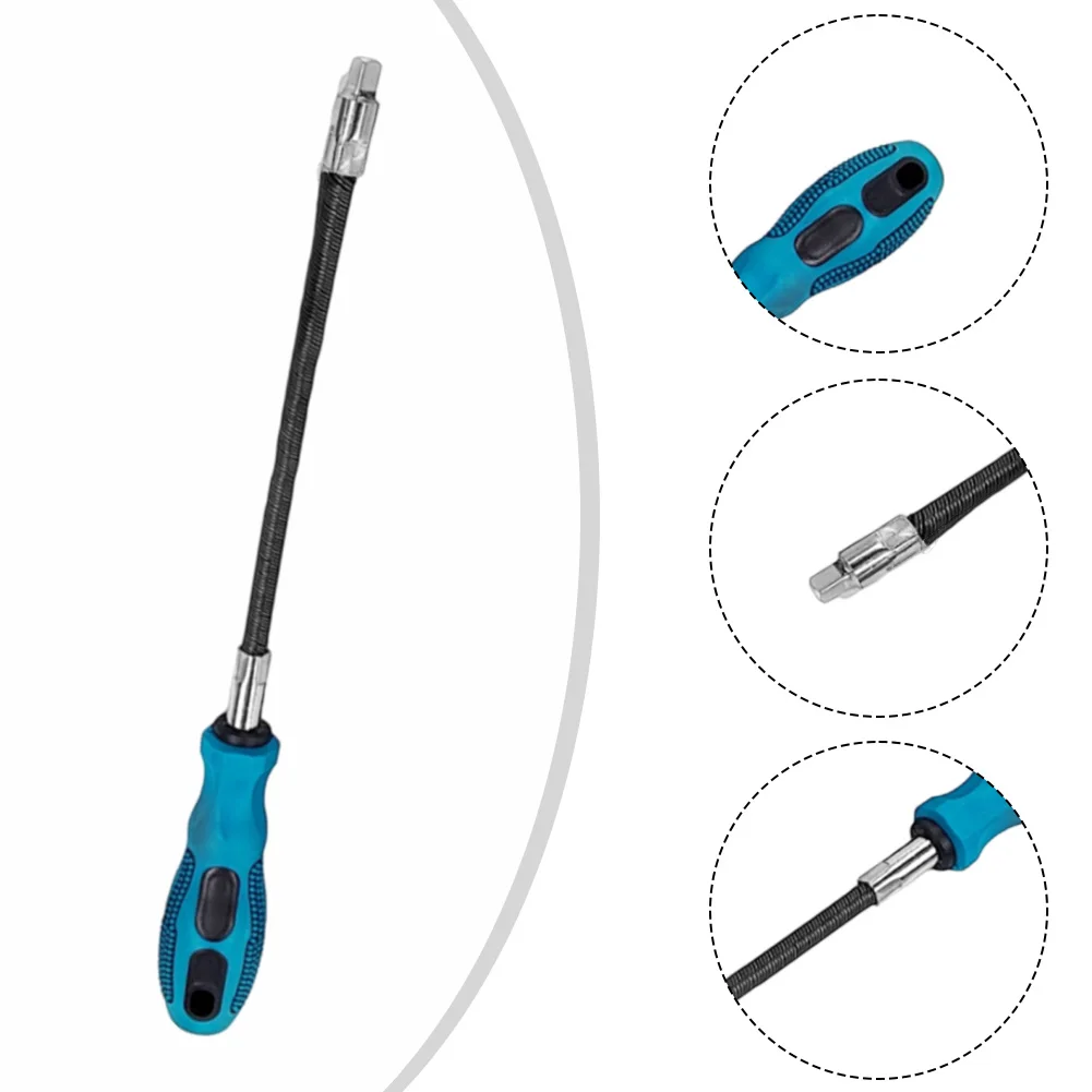 1 шт., 1/4 дюйма, квадратный адаптер, гибкий торцевой ключ, многофункциональная гибкая шлифовальная отвертка с нескользящей мягкой ручкой