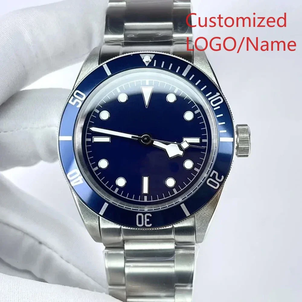 Роскошные автоматические механические часы для мужчин, браслет из нержавеющей стали, черный керамический безель, наручные часы по индивидуальному заказу