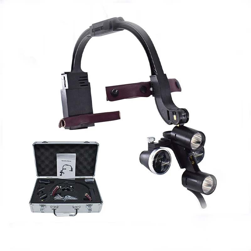 Dental Glasses Surgeon Loupes With LED Wireless Headlight Loup Light Dental Binocular Headband Loupe 3.5X/2.5X