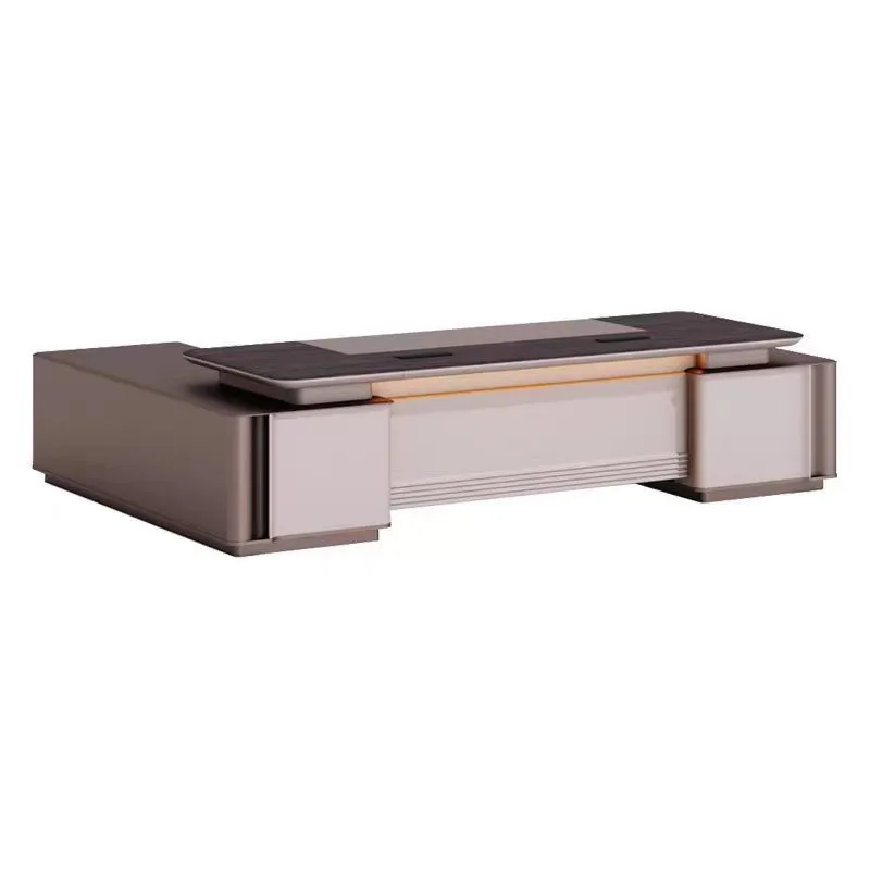 Foshan Modern Office Furniture Boss Desk Light Luxury Advanced Sense Large Class Desk General Manager Office Desk