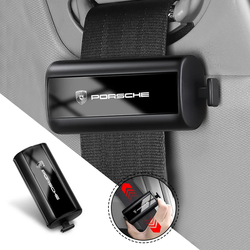 1PC Car Safety Seat Belt Buckle Clip Seatbelt Stopper Adjuster Clip For Porsche Panamera Cayenne Taycan 911 718 Macan Carrera-GT