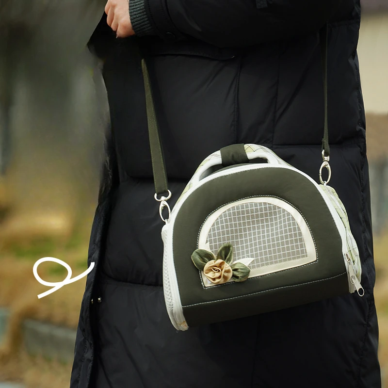 Summer Pet Outgoing Bag Pet Travel Diagonal Cross Breathable Bag Portable and Comfortable Pet Anti Loss Bag Guinea Pig Hamster