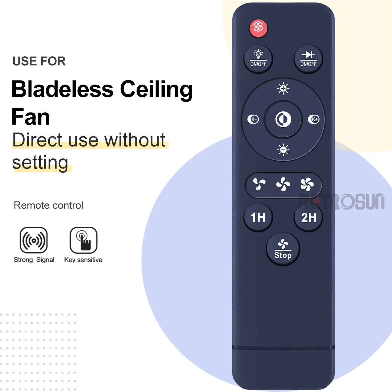 New Remote Control for PINFM Bladeless Ceiling Fan Wiht