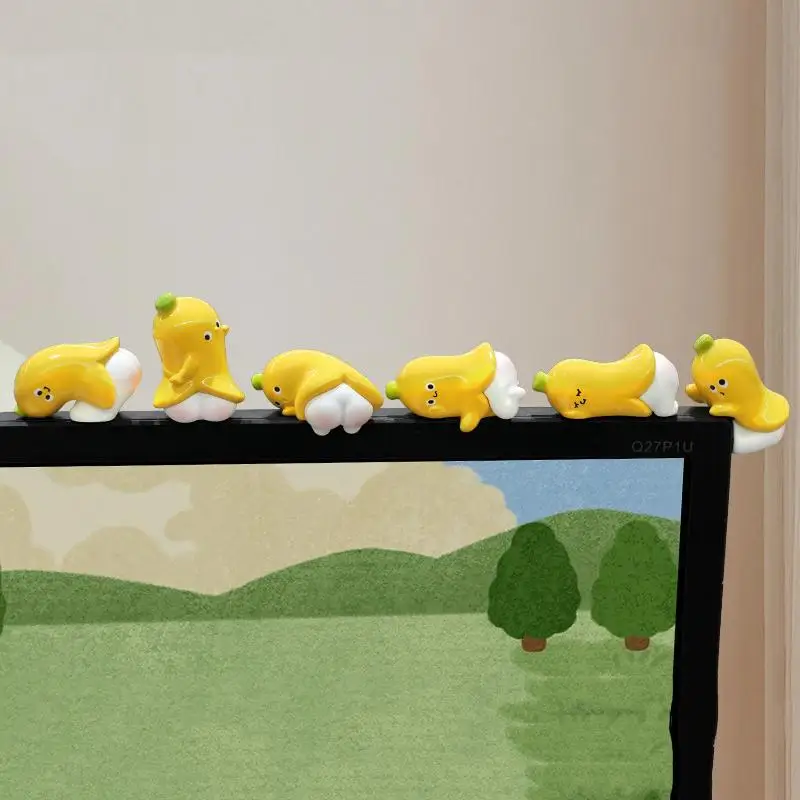 Cute Mini Yellow Chick Figurines Adorable Cartoon Design For Office Desk Decor