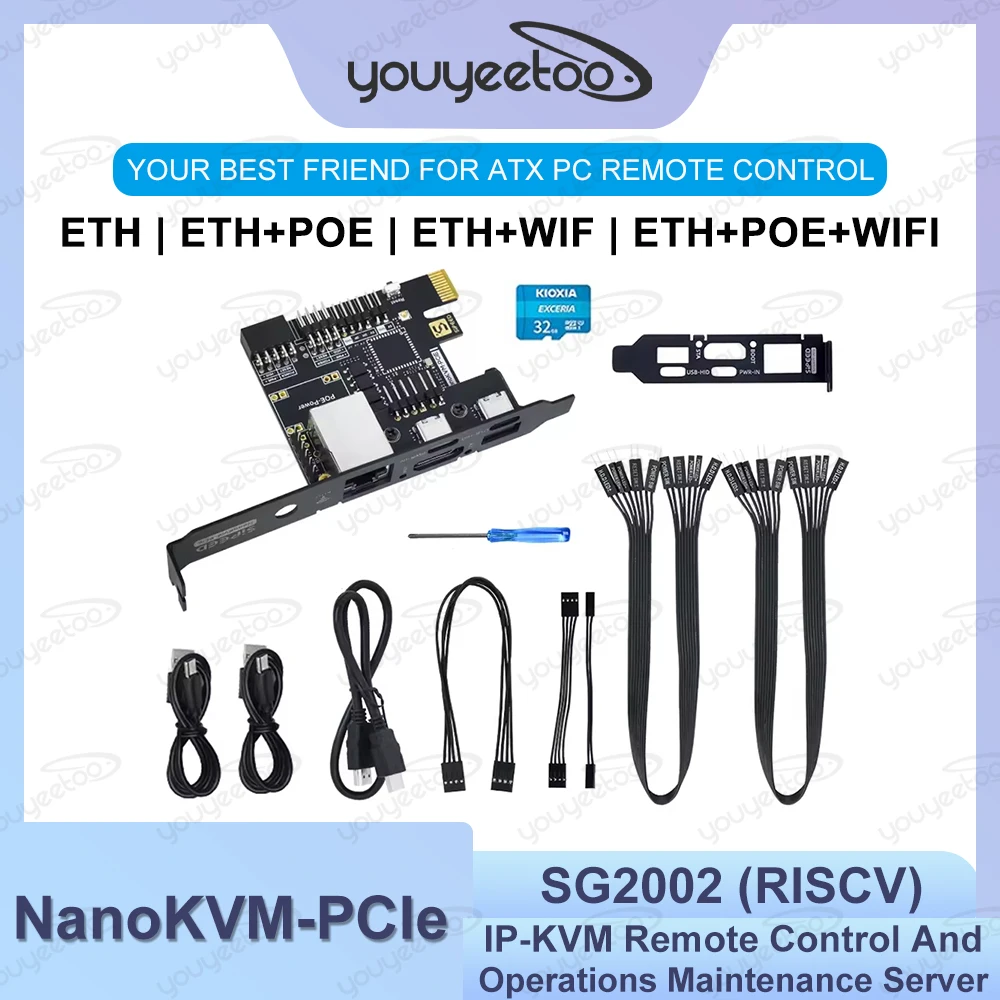 yZ[zSipeed NanoKVM-PCIe IP-KVM ~j[gRg[상eiXT[o[ PCIe ETHAPOEAWIFI RISC-V 