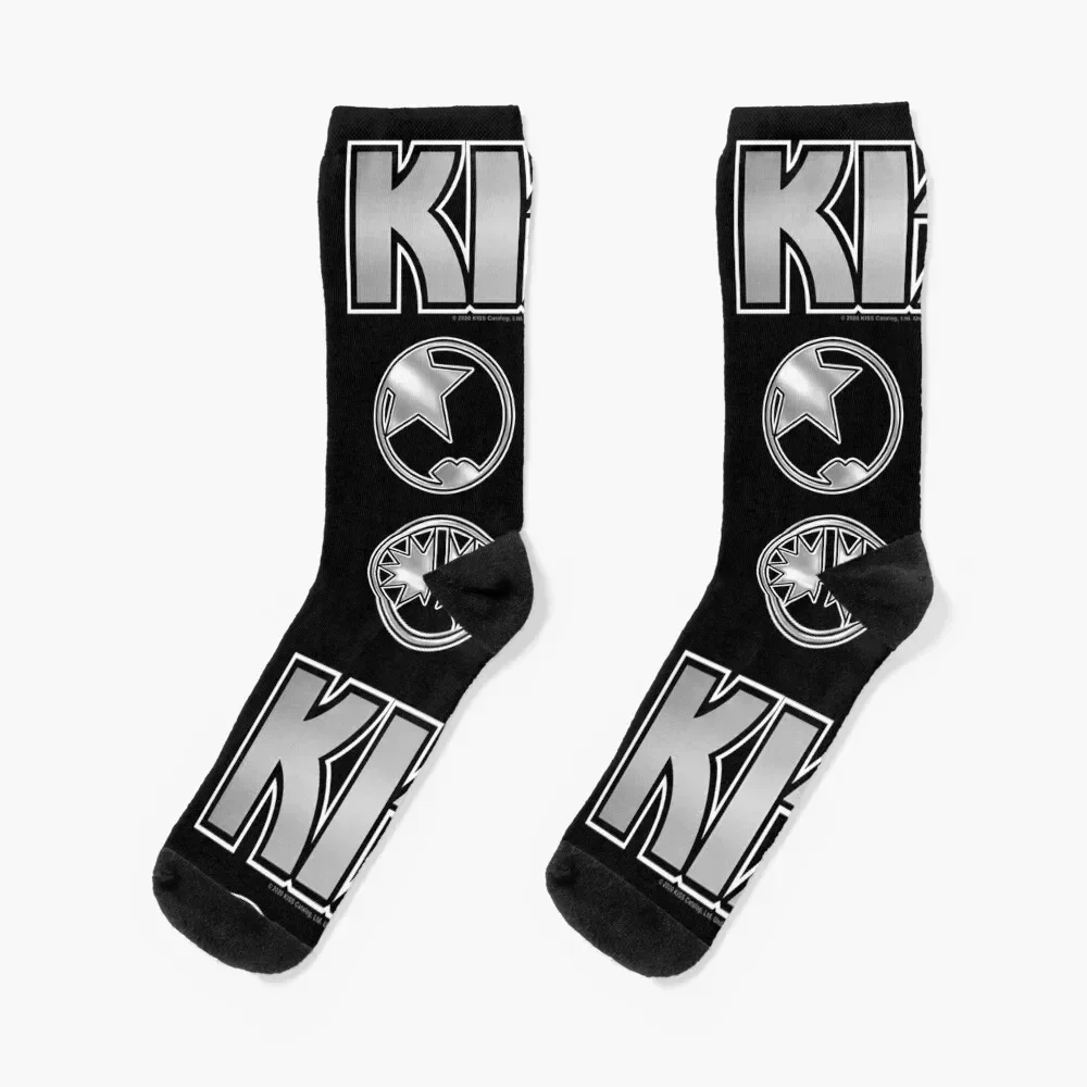 KISS Logo Silver V2 Socks professional running new in's funny sock Stockings Woman Socks Men's