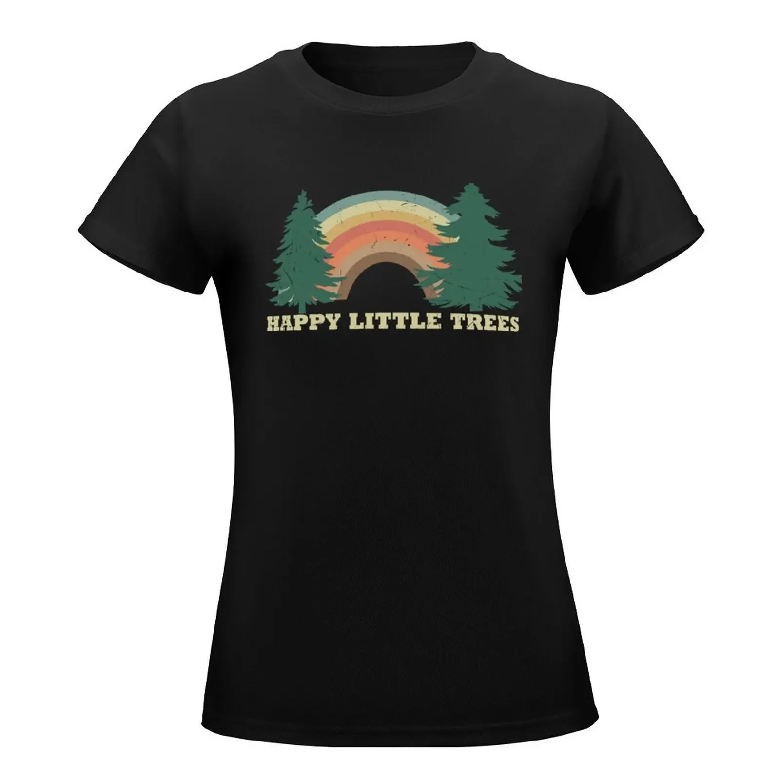 HAPPY LITTLE TREES T-Shirt cute tops oversized Women t shirt