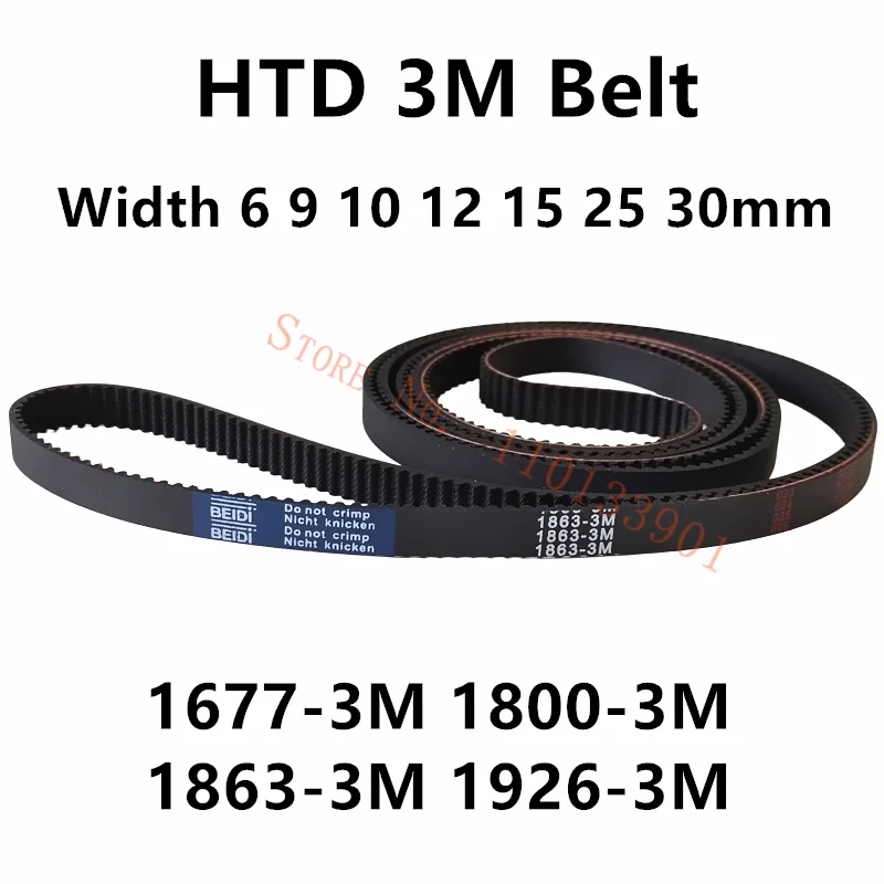 

HTD 3M Timing Belt C=1677 1698 1800 1863 1926 Width 6/9/15mm HTD3M synchronous 1677-3M 1800-3M 1863-3M 1926-3M