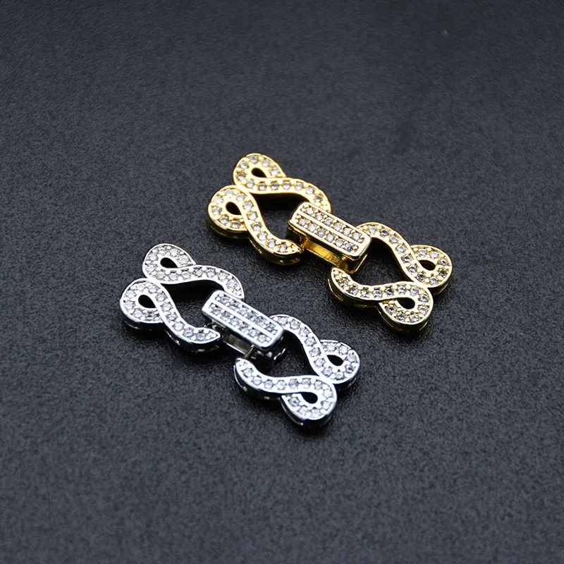 

Bulk Jewelry wholesale Silver Gold Plated Geometric Lock Clasp Connectors for DIY Pearl Stone Necklace Making