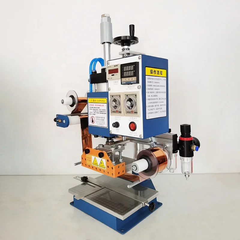 Полуавтоматическая пневматическая машина для горячего тиснения с подогревом для тиснения кожи, отступа к товарным знаком, печатная машина для пластика