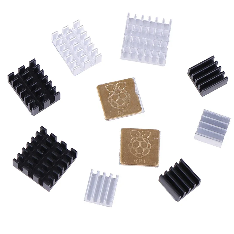 5 stks Voor Raspberry Pi 2/3/4 3B + 4B Aluminium Heatsink Radiator Cooler Kit voor Raspberry Pi 4 (Goud)