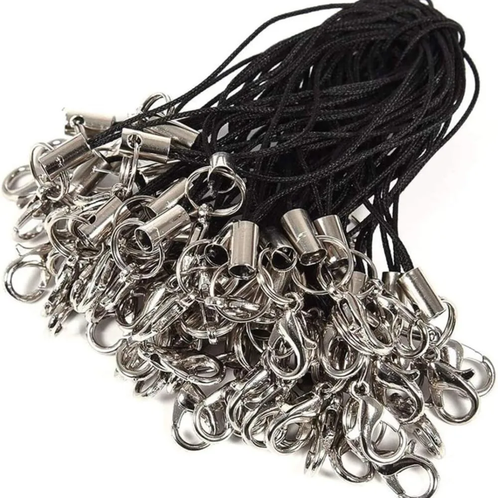 

50/100Pcs Lanyard Lariat Strap Cords Lobster Clasp Rope Keychains Hooks For DIY Pendant Jewelry Making Key Ring Accessories