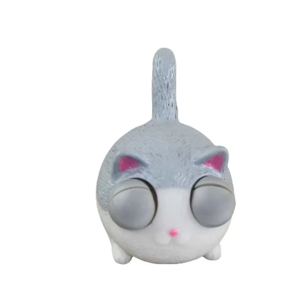Gifts TPR Angry Cat Squeeze Angry Cat Style Squeezable Squinting Cat Eyeball Burst Animal Figure Novelty Cat For