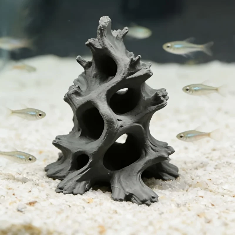 Adornos de madera flotante ocultos con múltiples orificios para acuarios, cuevas para peces, decoración de acuarios, escondite para la cría de peces, decoración de cuevas para ocultarse.