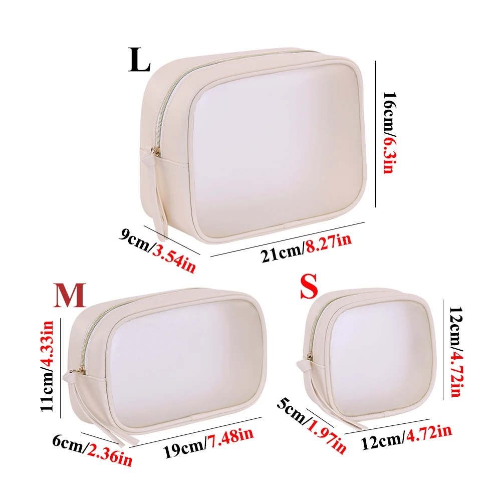 Matte Semi Transparent Makeup Bag Travel Wash Bag Cosmetics Storage Bag Portable Toiletry Bag Organizer