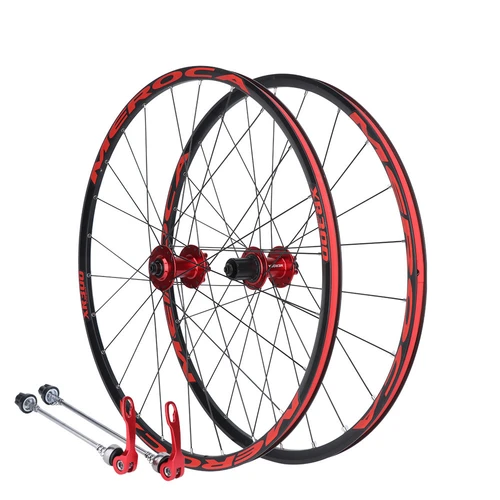 MTB バイクホイールセット 26 27.5 インチ 6 ボルトディスクブレーキホイール QR ハブ 120 クリックアルミ合金チューブレスレディマウンテン自転車ホイール