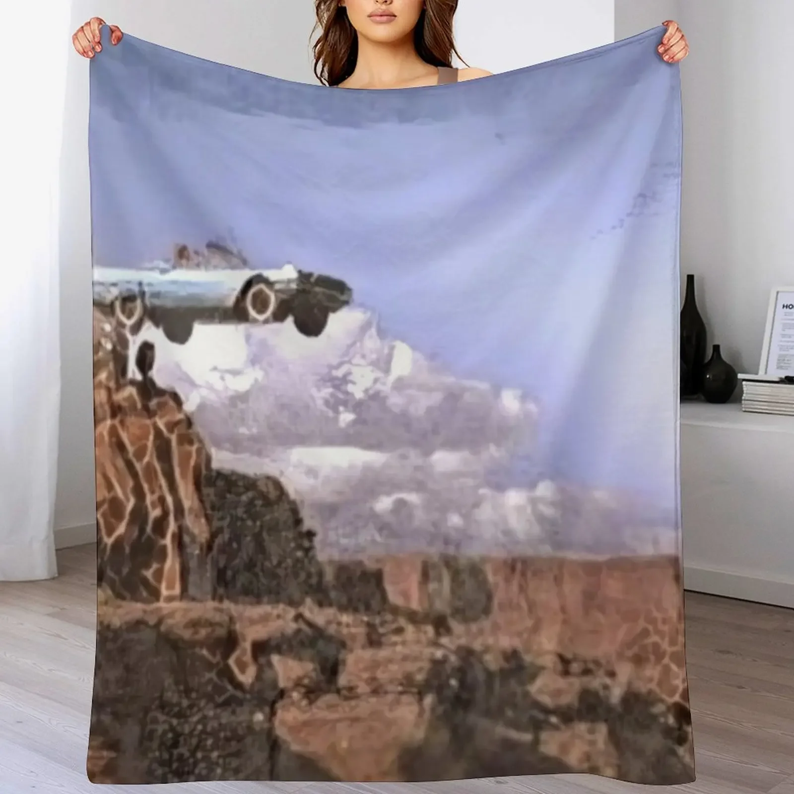 

Off The Cliff Throw Blanket Shaggy warm winter manga Camping Blankets