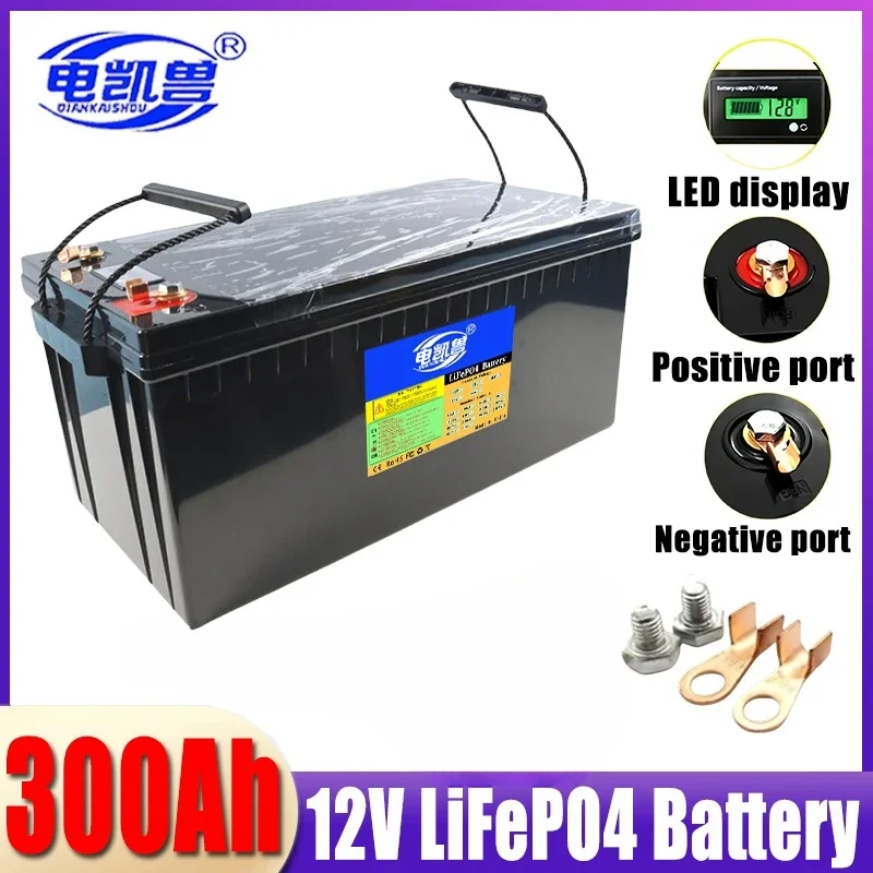 24V 12V 300Ah 150Ah 100Ah LiFePo4 Battery Built-in BMS Lithium Iron Phosphate Cells For Outdoor Camping Golf Cart Solar Storage