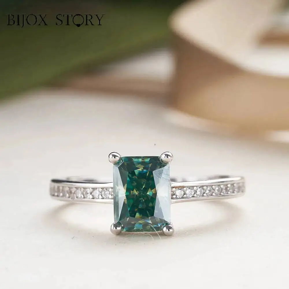 Lab Grown Pink Moissanite Rings for Women Solid 925 Sterling Silver Gemstone Jewelry for Wedding Engagement dating party ring