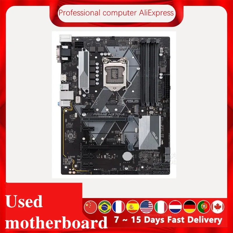 For Asus PRIME H370-A Original Used Desktop Intel H370 H370M DDR4 Motherboard LGA 1151  i7/i5/i3 USB3.0 SATA3