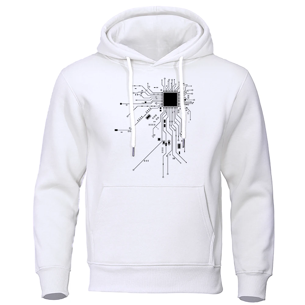 CPU Processor Circuit Diagram Hoodie Men Autumn Fleece Pullovers Men\'s Funny Tops Fashion Coat Homme Casual Unisex Clothing C99