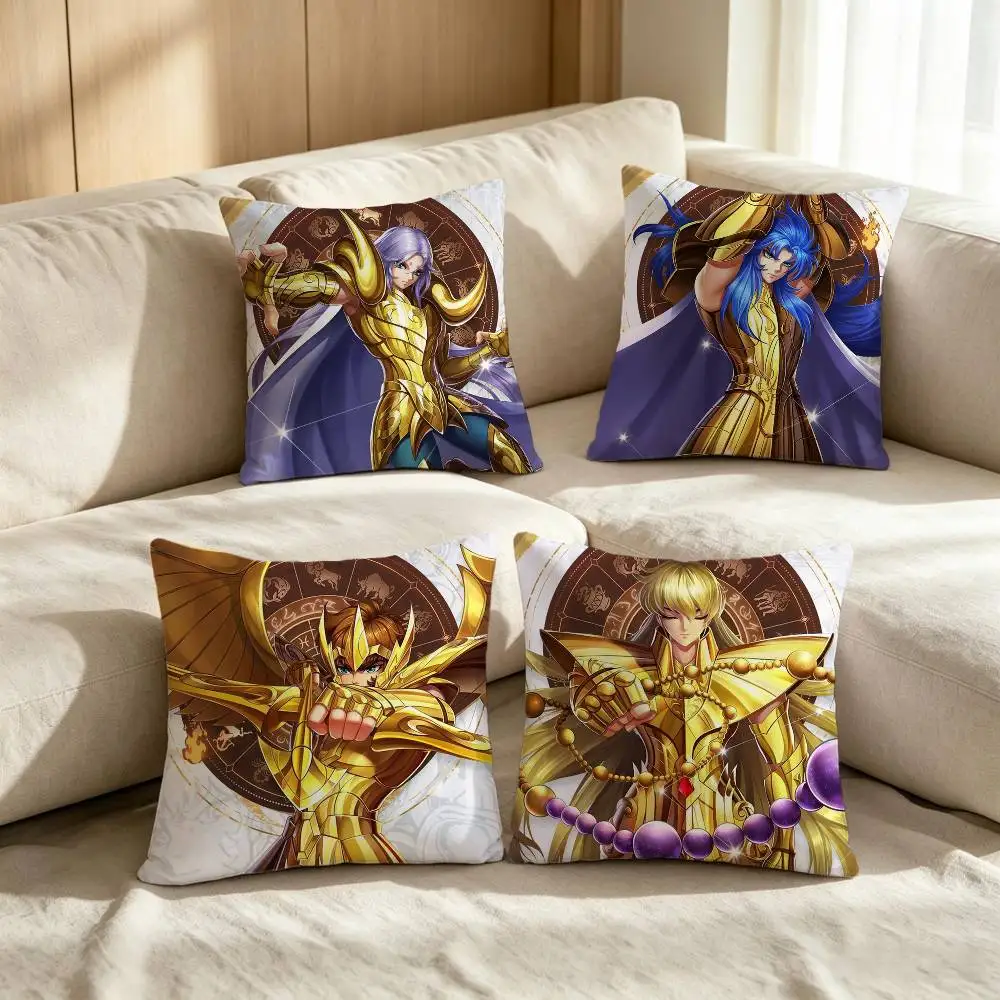 Animation Gold S-Saint S-Seiya Cushion Cover Inches Farmhouse Decor Home Throw Pillow Covers For Couch Decorations