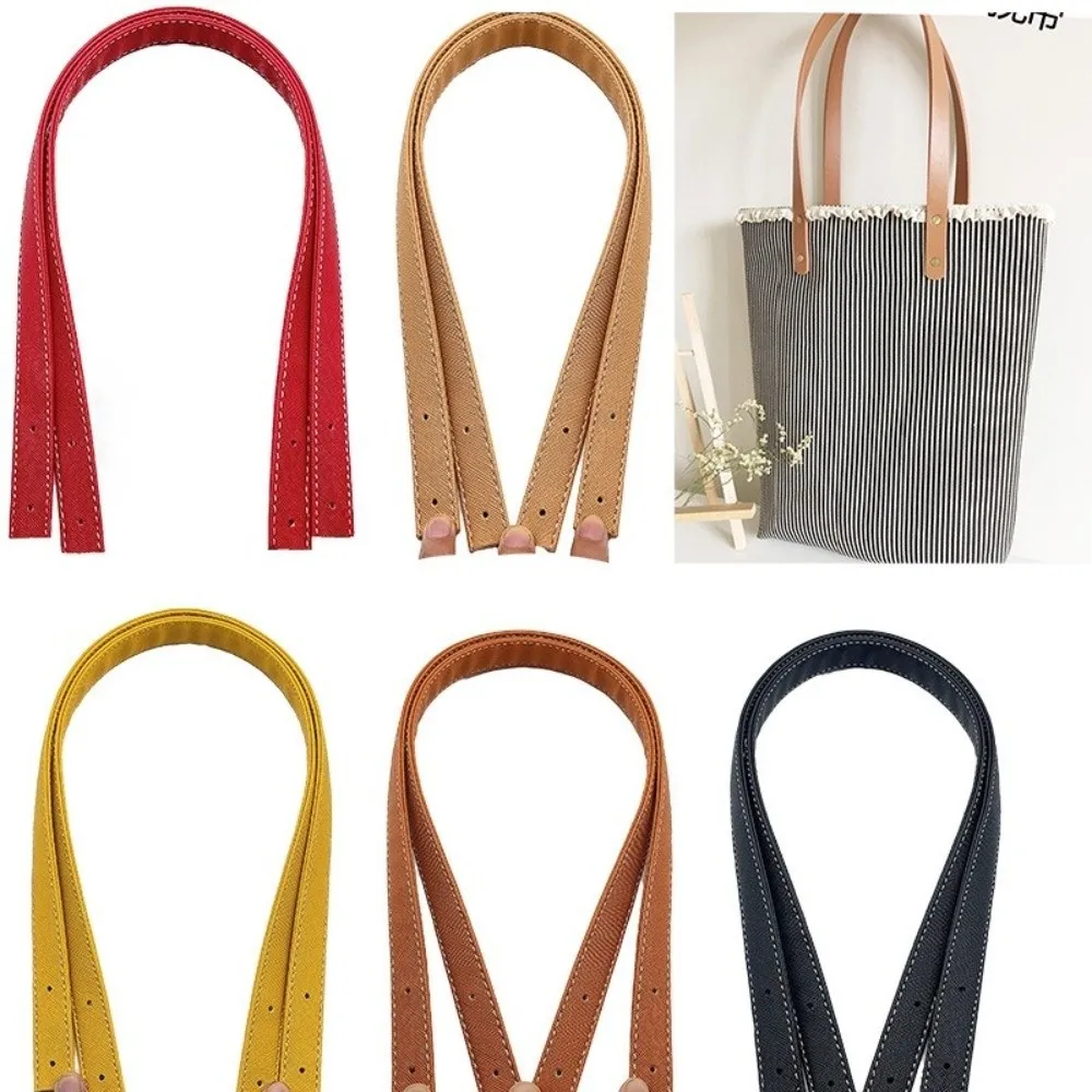 Durable 2pcs Bag Straps PU Leather 60cm Length Shoulder Bag Strap Detachable Replacement DIY Bag Straps DIY Projects