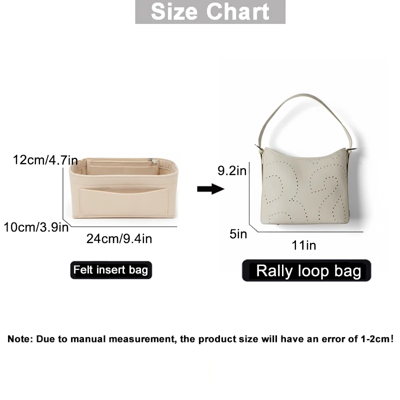 EverToner Multi-Pocket Organizer For Rally Loop Bag Storage The Liner Bag Felt Purse Insert Handbag Liner Bag