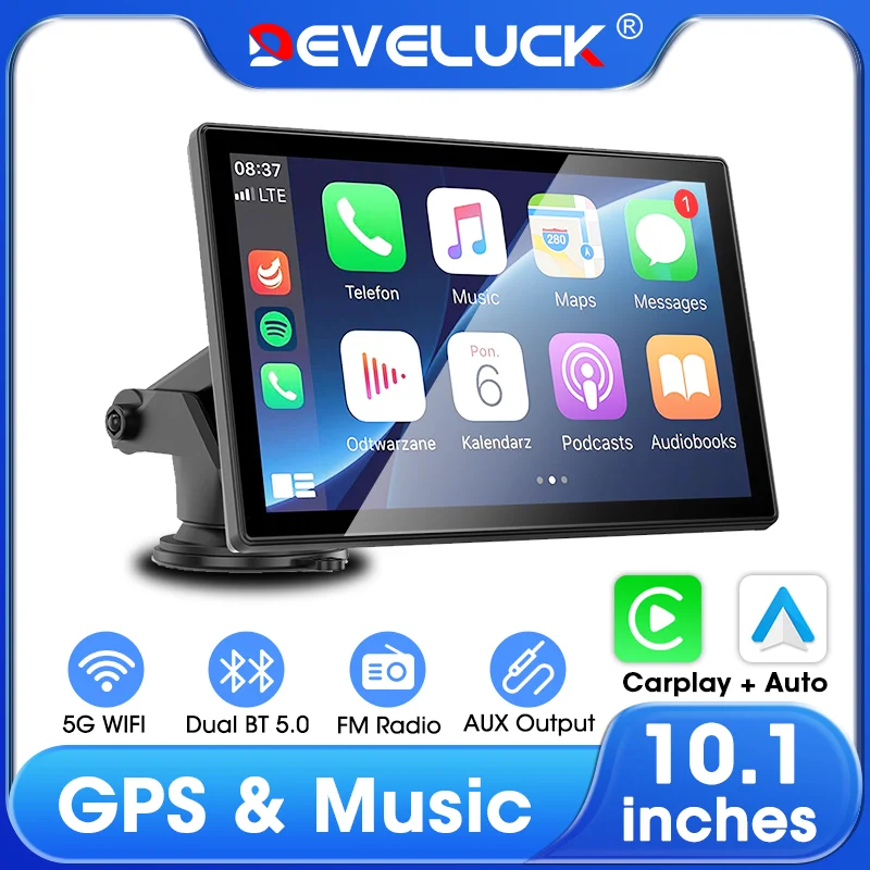 

4K Dashcam Carplay Screen Android Auto GPS Navigation 5G WiFi Dashboard Rearview Camera Video Recording Multimedia Music Player